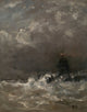 Lighthouse in Breaking Waves art print by Hendrik Willem Mesdag, showcasing the power of nature.