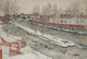 The Timber Chute winter scene poster print by Carl Larsson.