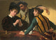 The Cardsharps fine art print by Caravaggio, showcasing a moment of intrigue.