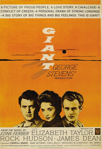 Giant Movie Masterprint Poster featuring Rock Hudson, Elizabeth Taylor, and James Dean, 11x17