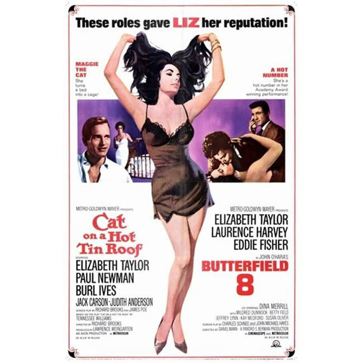Cat on a Hot Tin Roof movie poster 11x17 print showcasing iconic film imagery.