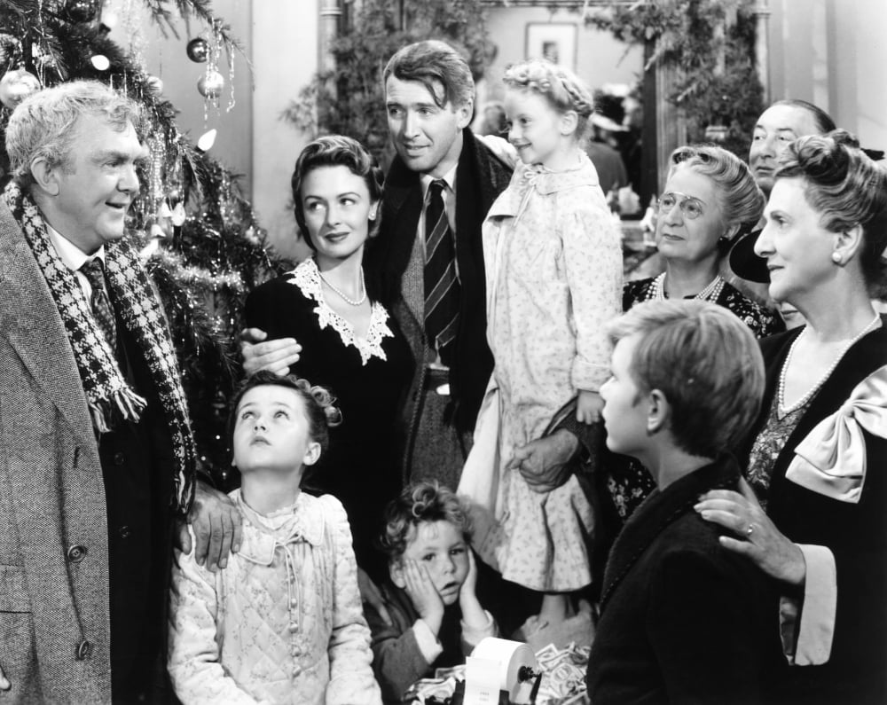 It's A Wonderful Life movie poster print featuring James Stewart and Donna Reed