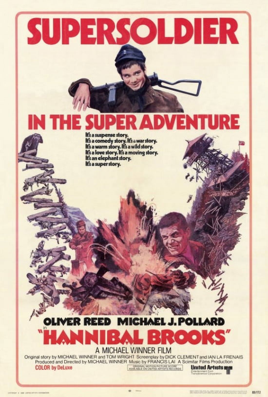 Hannibal Brooks movie poster print in 27x40 inches.