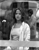 Classic portrait photo print of Linda Blair in a white coat