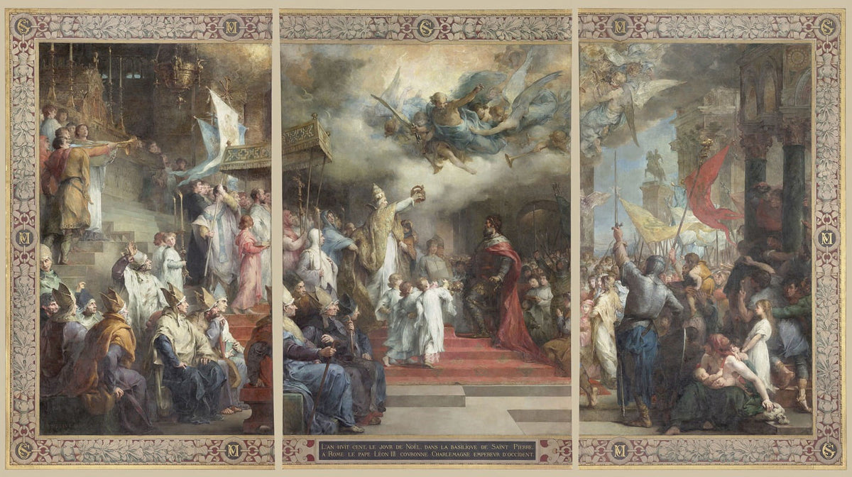Le Couronnement de Charlemagne art print by Henri Lévy, historical artwork