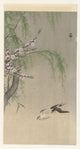 Swallows in Flight art print by Ohara Koson showcasing elegant birds in flight.