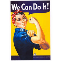 We Can Do It! movie poster print featuring Rosie the Riveter in vintage style.