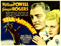Star of Midnight movie poster print featuring William Powell and Ginger Rogers, 14x11.