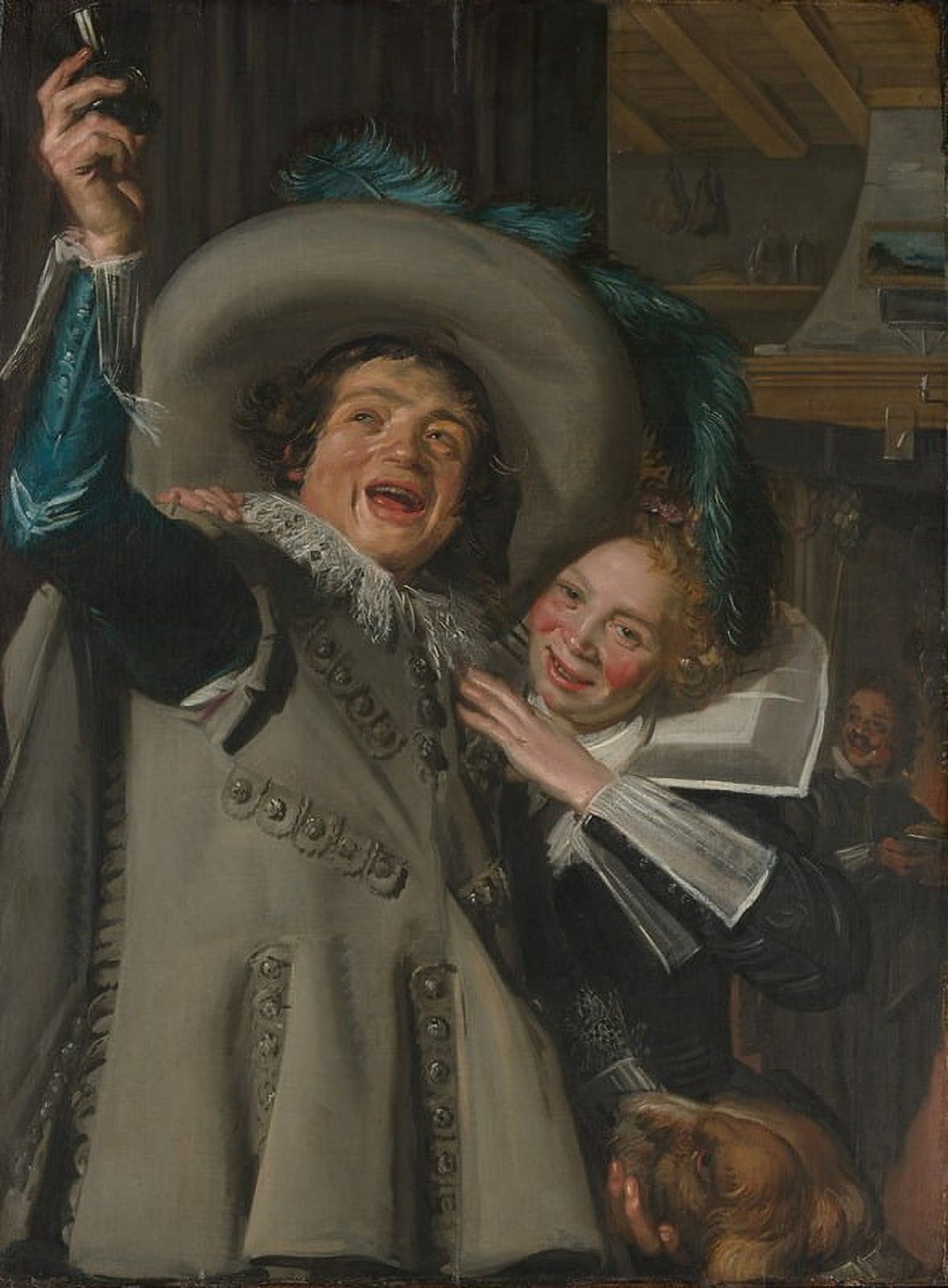 Young Man and Woman in an Inn Fine Art Print by Frans Hals