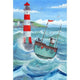 Lighthouse Poster Print by Peter Adderley showcasing coastal beauty.