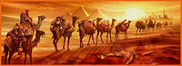 Caravan in the Desert Poster Print by Jan Patrick