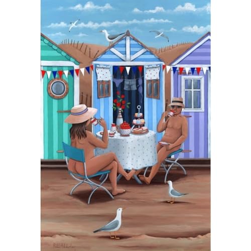 Beach Huts Afternoon Teas Poster Print by Peter Adderley