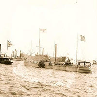 North River Steamboat historical art print featuring the first paddle steamer on the Hudson River