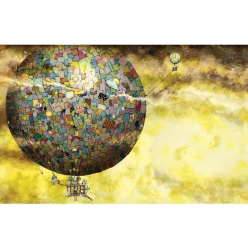 Up Up and Away Variant Poster Print by Colin Thompson, vibrant whimsical art.