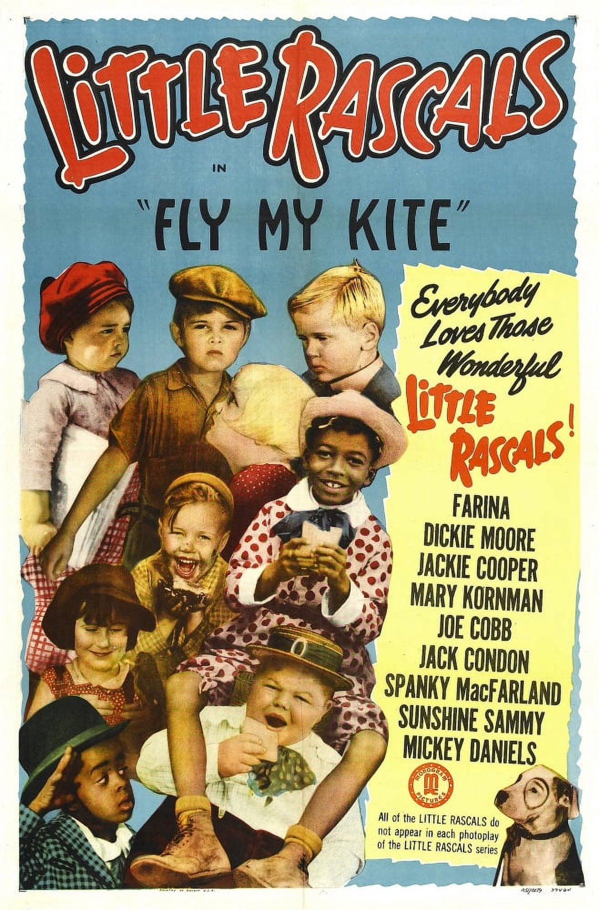Fly My Kite movie poster print featuring Joe Cobb, Stymie Beard, and Petey the Dog.