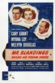 Mr. Blandings Builds His Dream House movie poster print featuring Cary Grant, Myrna Loy, and Melvyn Douglas.