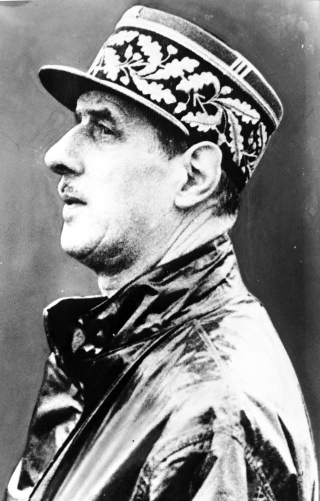 Portrait of Charles De Gaulle Photo Print, available in multiple sizes.