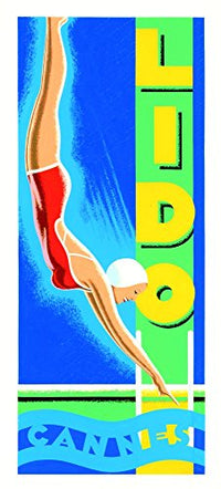 Lido Cannes Poster Print by Brian James showcasing vibrant scenery
