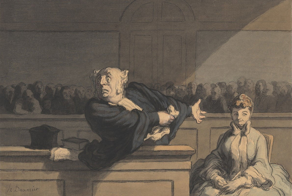 Le Défenseur (Counsel For The Defense) art print by Honoré Daumier, 1862-1865.