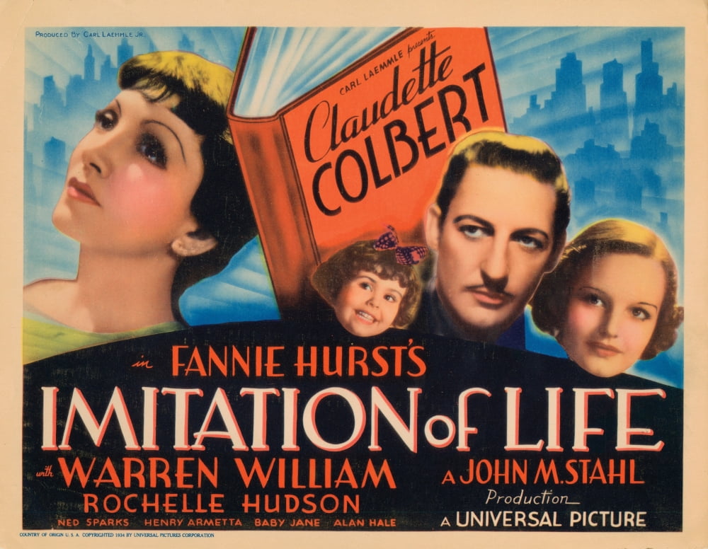 Imitation of Life movie poster print featuring Claudette Colbert and co-stars.