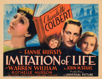 Imitation of Life movie poster print featuring Claudette Colbert and co-stars.