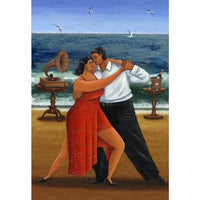 Lover's Dance Poster Print by Peter Adderley showcasing romantic artwork.