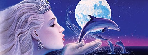 Dolphin Princess Poster Print by Robin Koni showcasing playful dolphins and a magical theme.