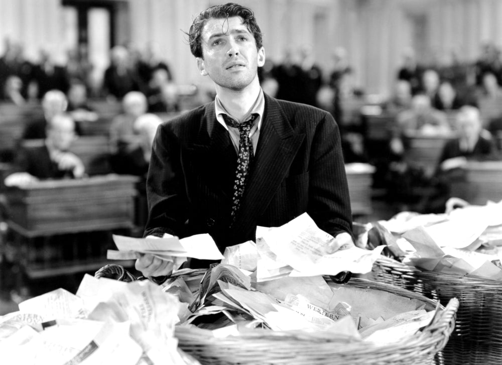 Mr. Smith Goes to Washington photo print featuring James Stewart, classic movie decor.
