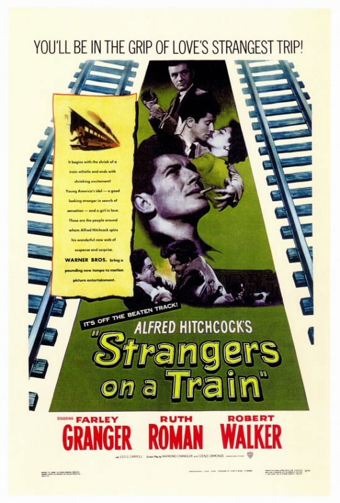 Strangers on a Train Movie Poster Print 27x40