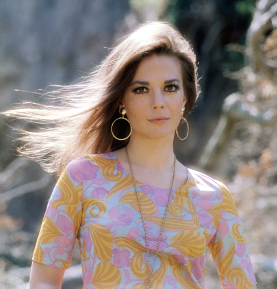Natalie Wood photo poster print wearing a Pucci design from the 1970s.