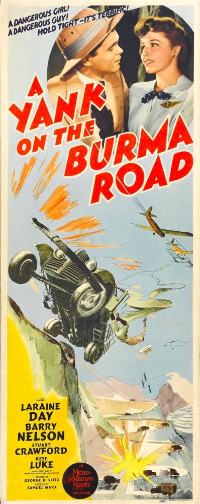 A Yank On The Burma Road 1942 Movie Poster featuring Barry Nelson and Laraine Day, 11x17 size.