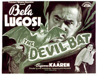 The Devil Bat movie poster print featuring Bela Lugosi from 1940.