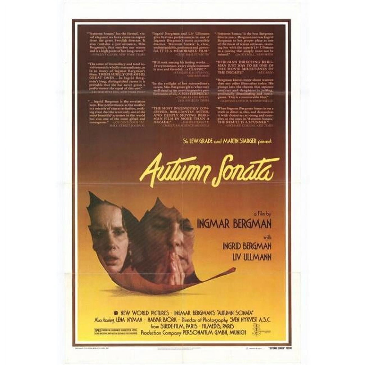 Autumn Sonata Movie Poster Print in 27 x 40 inches, vibrant colors and details.