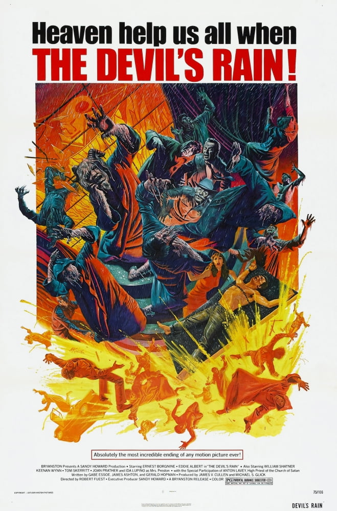 The Devil's Rain 1975 movie masterprint poster featuring chilling horror imagery.