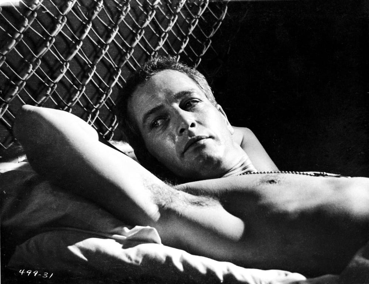 Black and white photo print of Paul Newman, iconic actor.