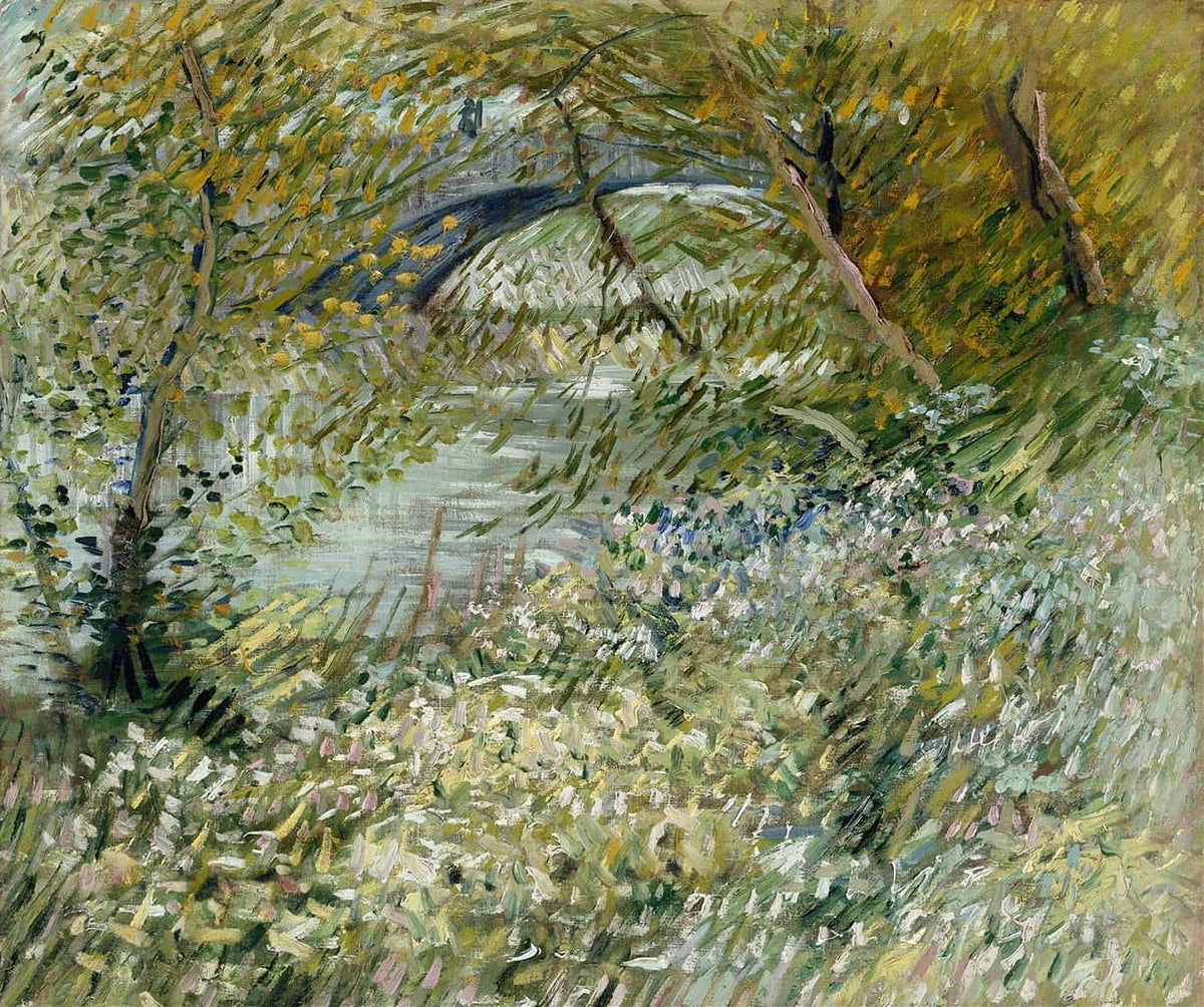 River Bank in Springtime Art Print by Vincent van Gogh