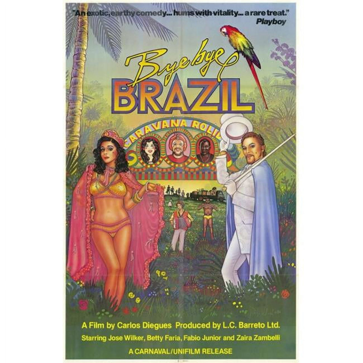 Bye Bye Brazil movie poster in 11x17 size featuring vibrant colors and dynamic imagery.