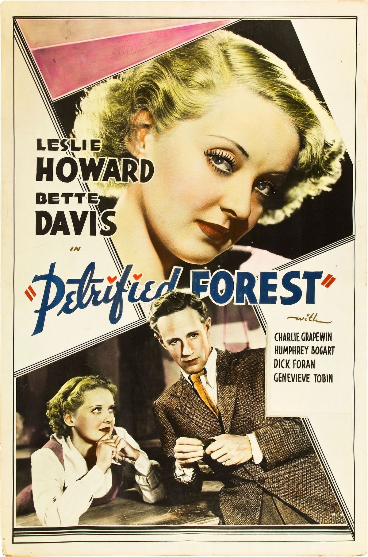 The Petrified Forest movie poster print featuring Bette Davis and Leslie Howard.