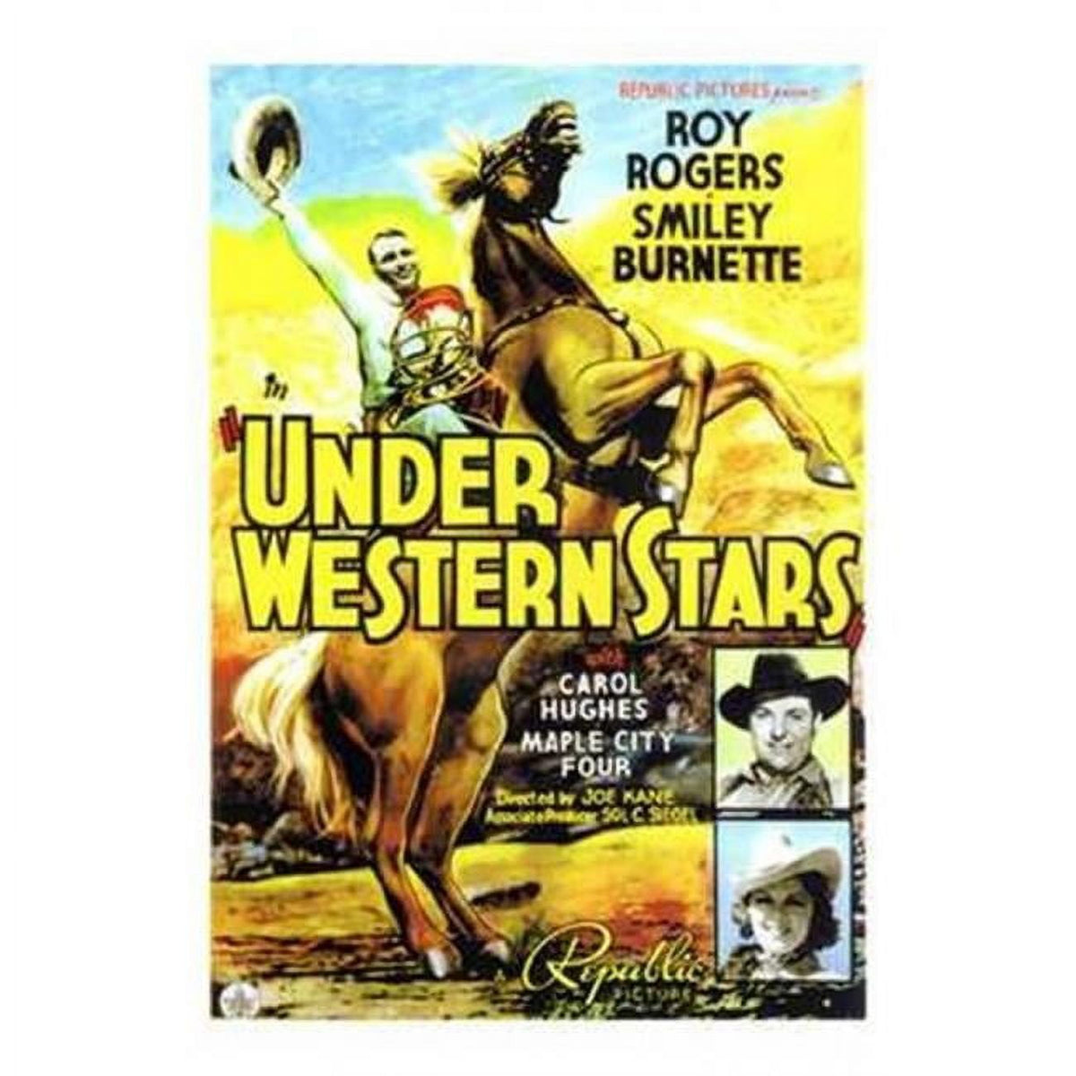 Under Western Stars Movie Poster in 11x17 size, showcasing classic western cinema.