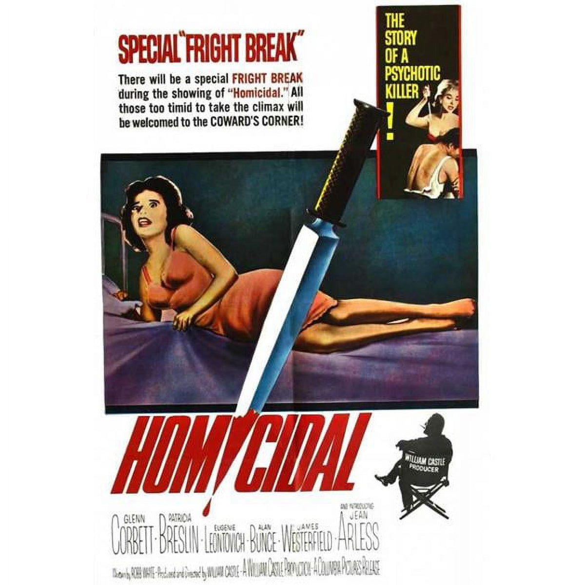 Homicidal Movie Poster Print in 27x40 size for home décor.