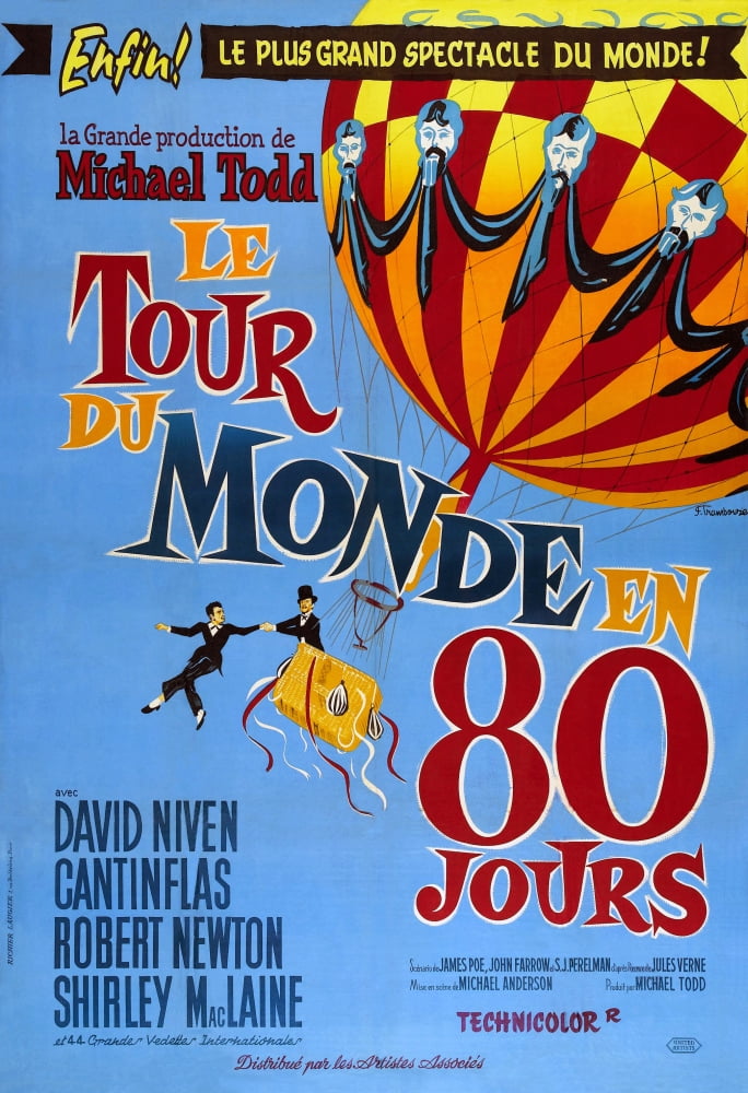 Le Tour Du Monde En 80 Jours movie masterprint poster, French film adaptation