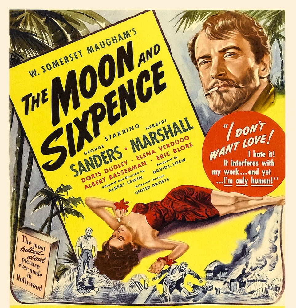 The Moon and Sixpence movie masterprint poster featuring Elena Verdugo and George Sanders, 11x17 size.