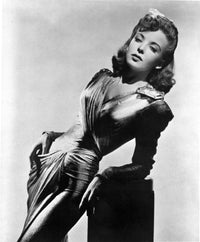 Ida Lupino reclining in a silk dress photo print