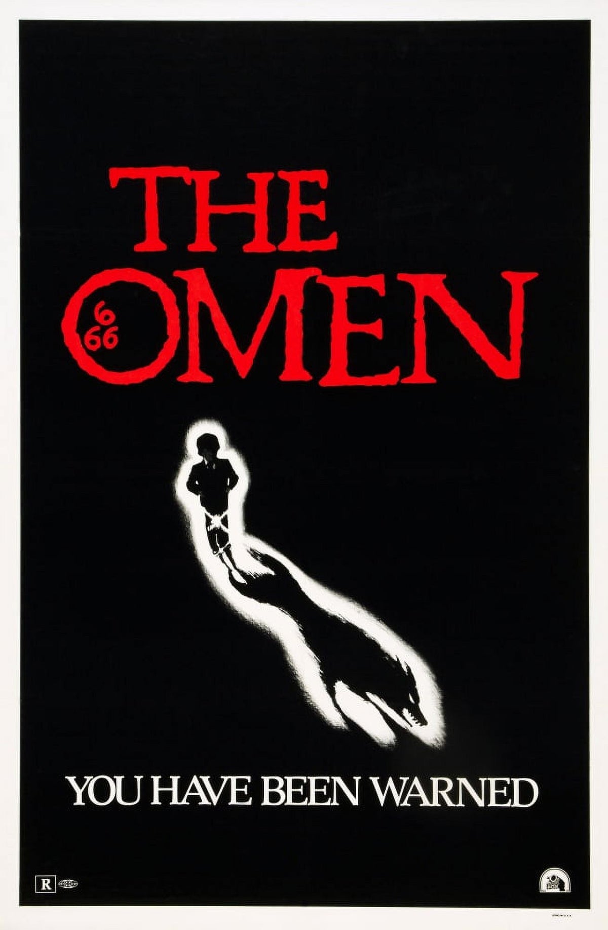The Omen 1976 movie poster art print featuring iconic horror film imagery.