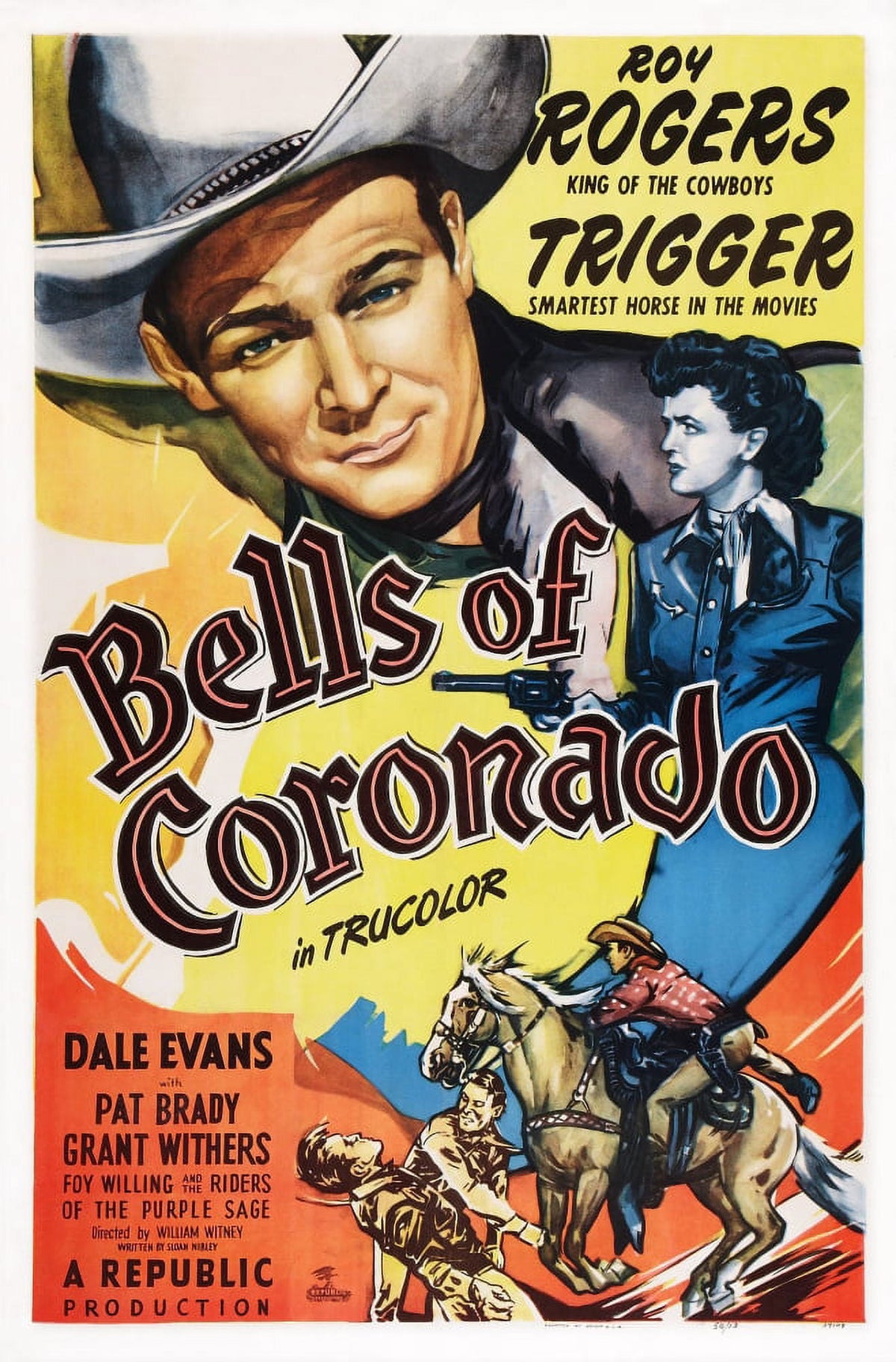 Bells of Coronado movie poster featuring Roy Rogers and Dale Evans