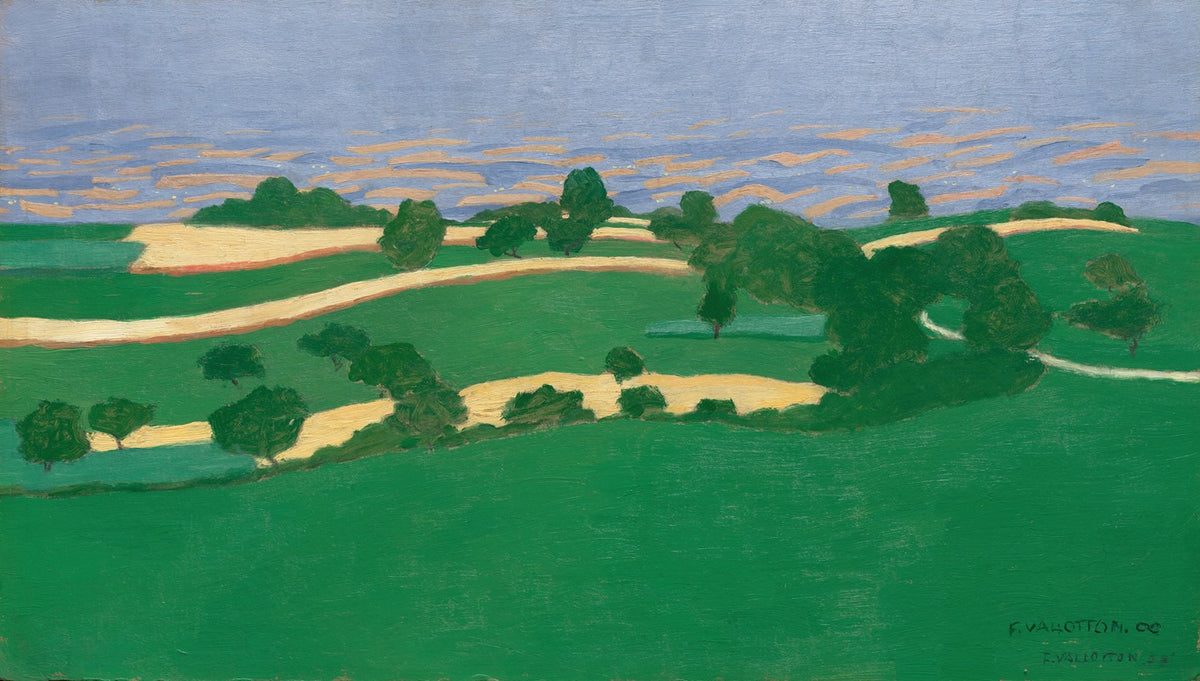 Corn Fields art print by Félix Vallotton showcasing golden cornfields.