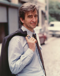 Sam Waterston portrait photo print in blue long sleeves