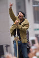 Romeo Santos concert poster print from NBC Today Show at Rockefeller Plaza, New York, April 27, 2015.