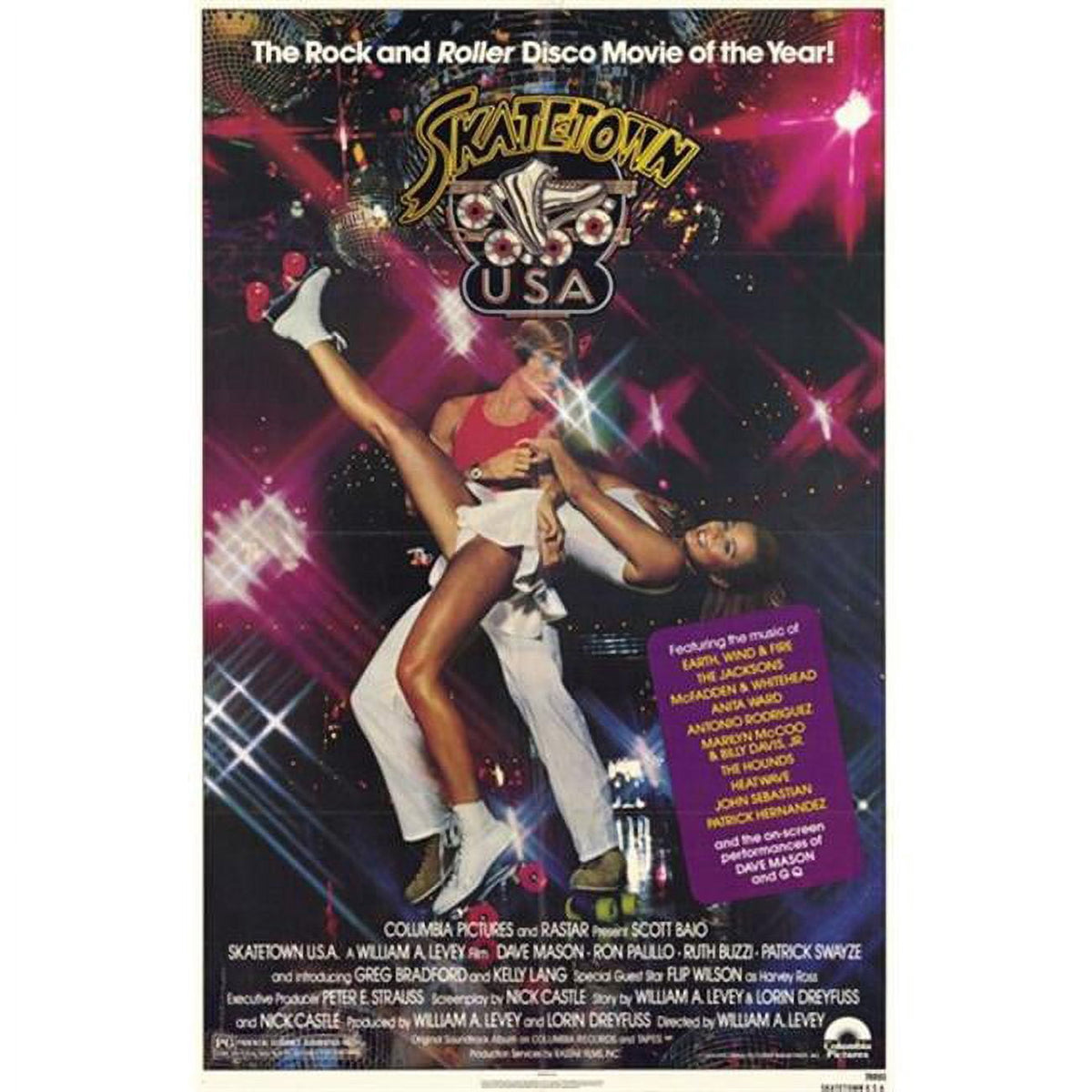 Skatetown USA Movie Poster 11x17 print featuring vibrant roller disco graphics.