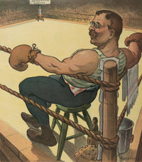 Terrible Teddy boxing print from Puck Magazine by Udo Keppler.